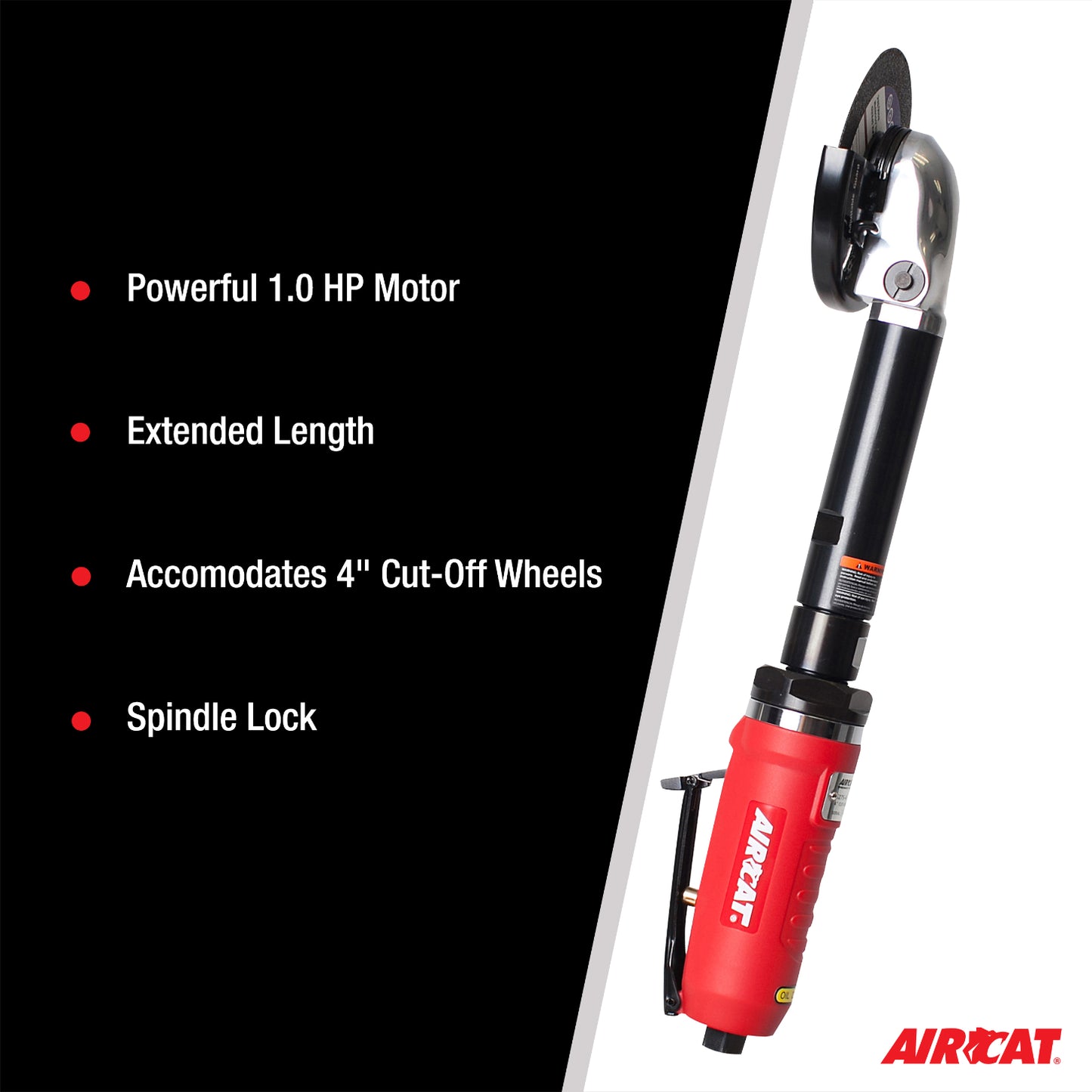 AIRCAT 6275-A 1.0 HP 4-Inch Extended Inside Cut-Off Tool with Spindle Lock 14,000 RPM
