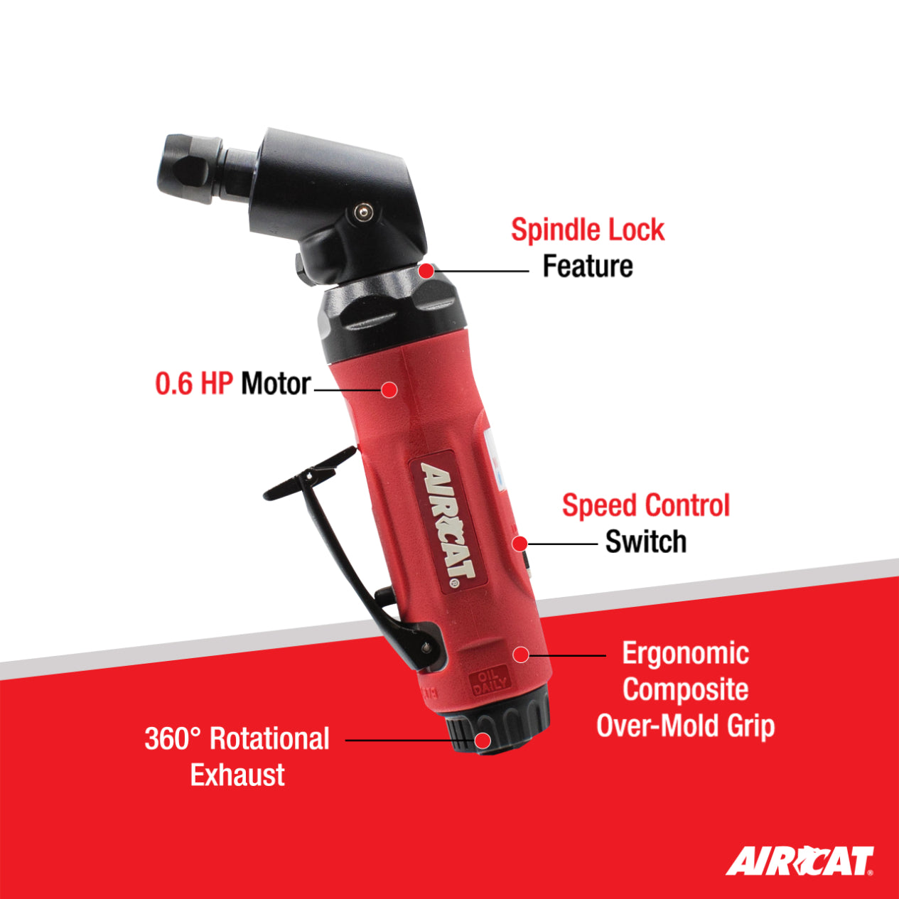 AirCat 6295: 115 Degree Angle Die Grinder With Spindle Lock