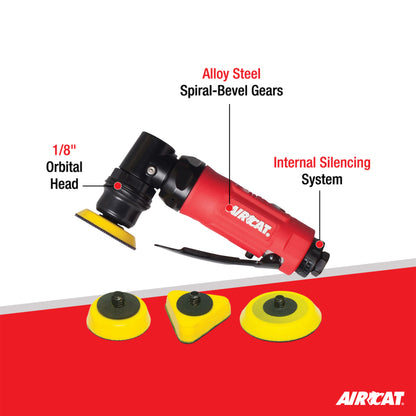 AirCAT 6320 Mini Spot Sander/Polisher with 3 Pads , Red , Small