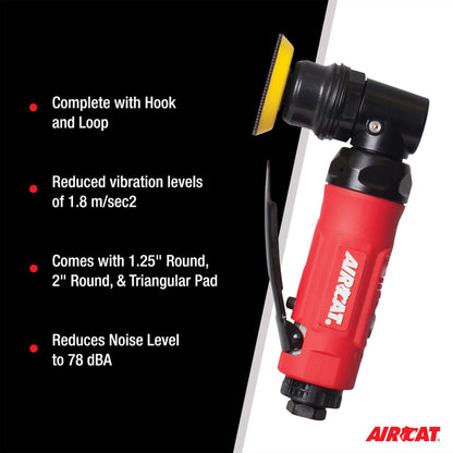 AirCAT 6320 Mini Spot Sander/Polisher with 3 Pads , Red , Small