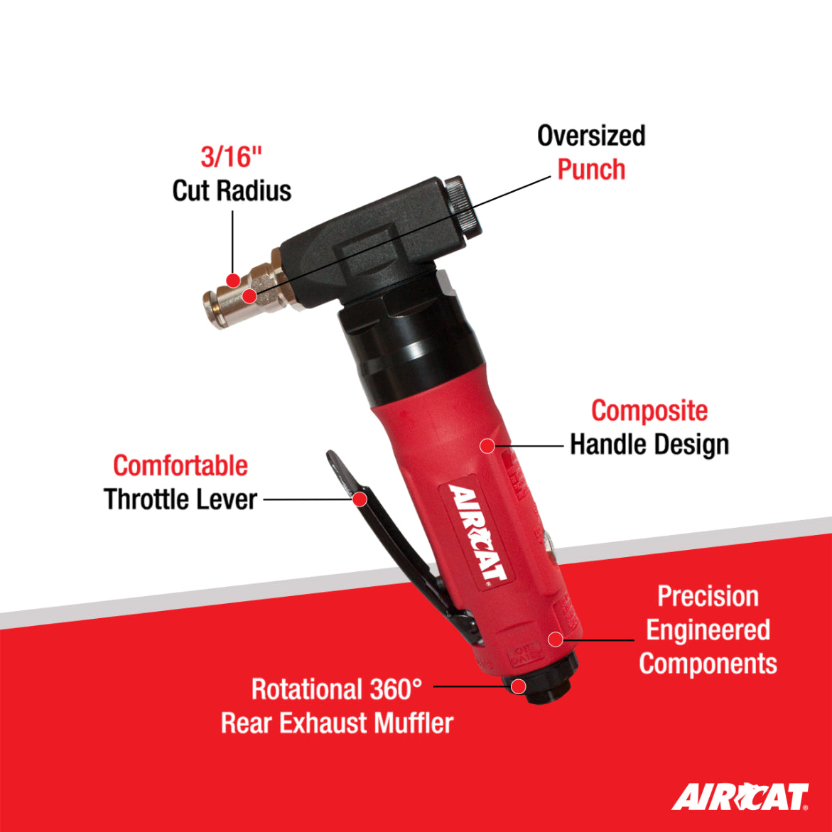 AIRCAT 6330: 18 Gauge High Performance Nibbler 2,500 SPM/RPM Motor