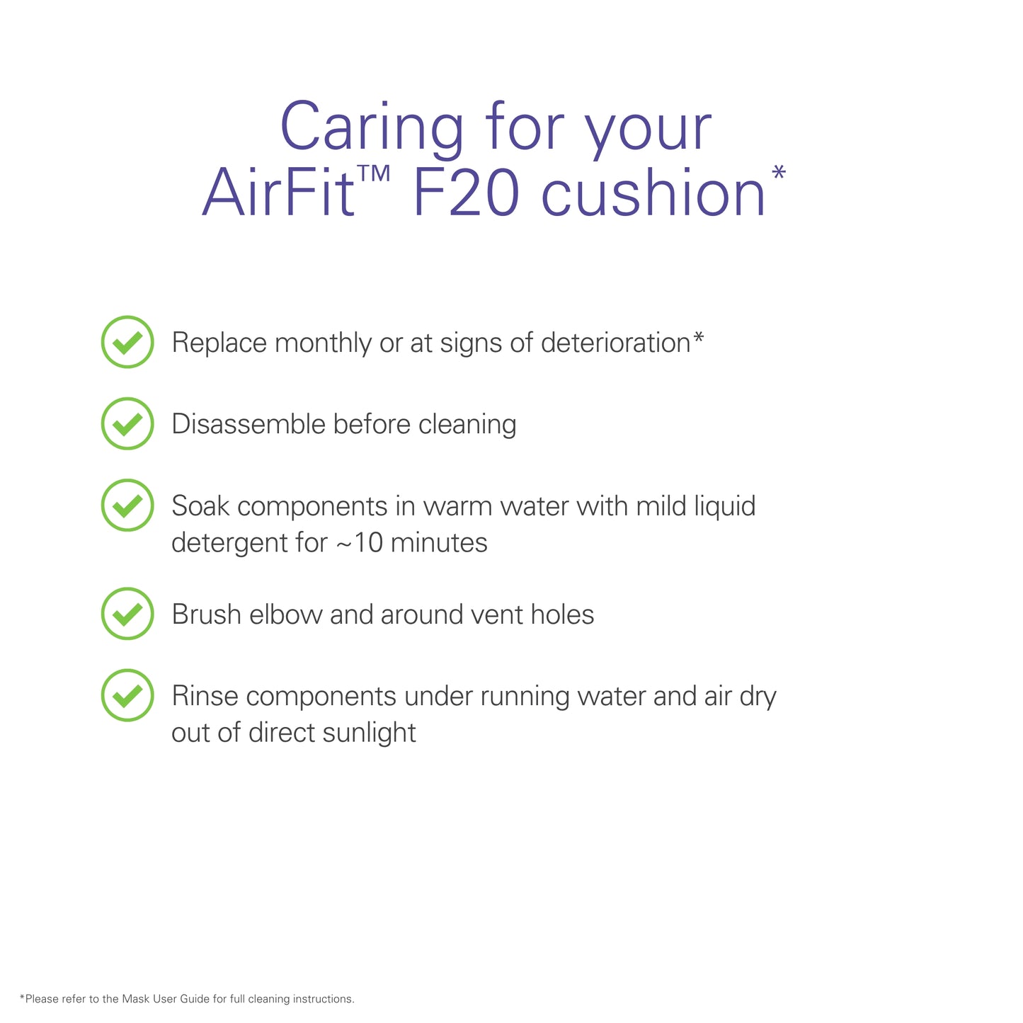 Resmed Airfit F20 Cushion replacement (M) (Original Version)
