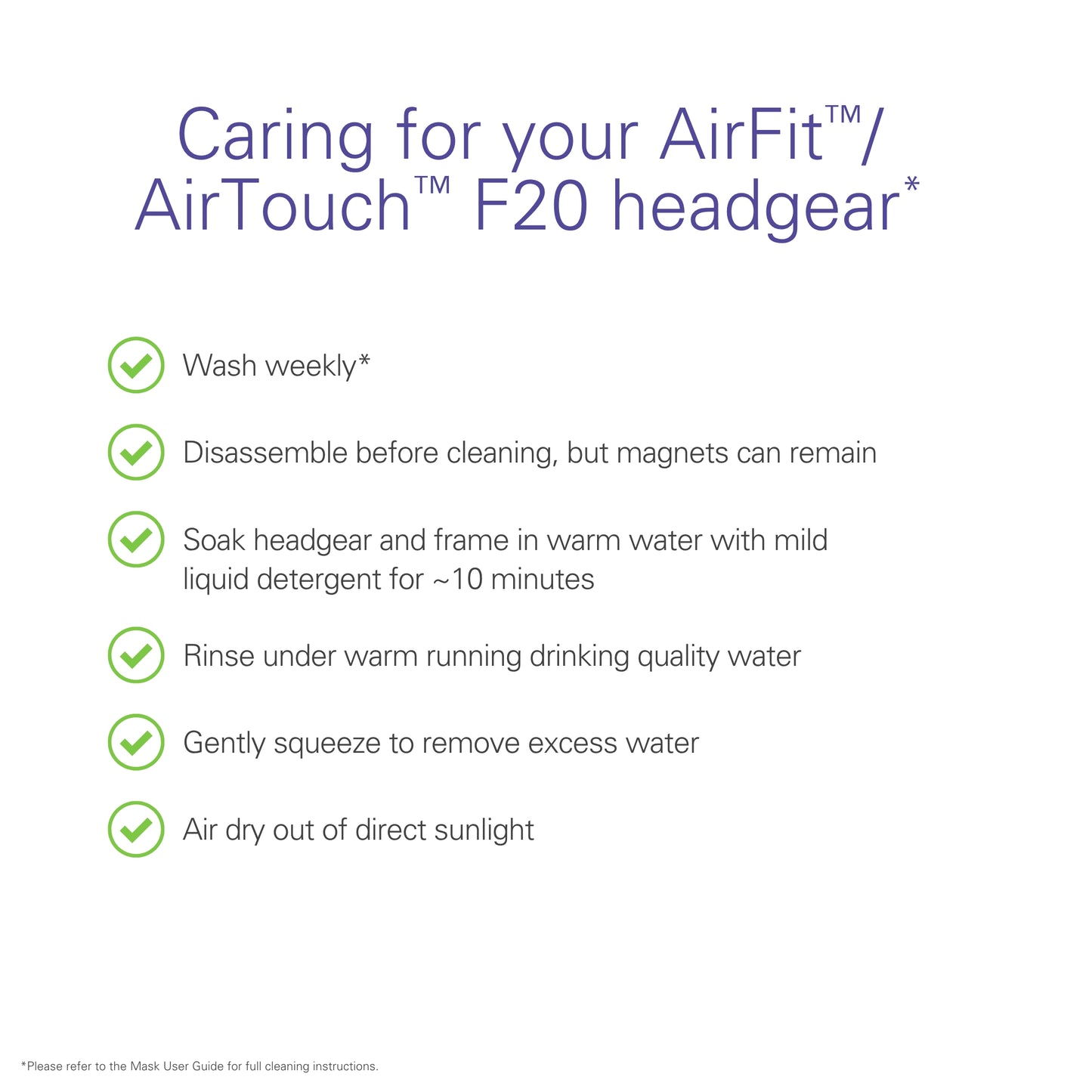 AirFit F20 replacement Headgear (Small)