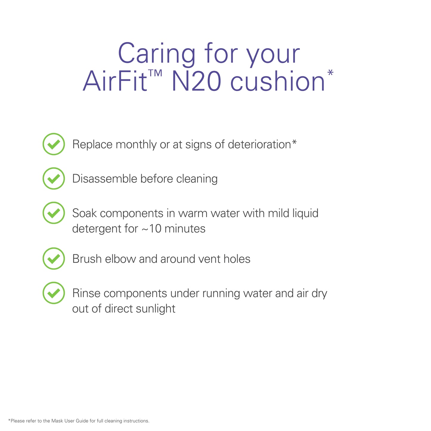 Small Resmed Airfit N20 Cushion Replacement (S) (Small)