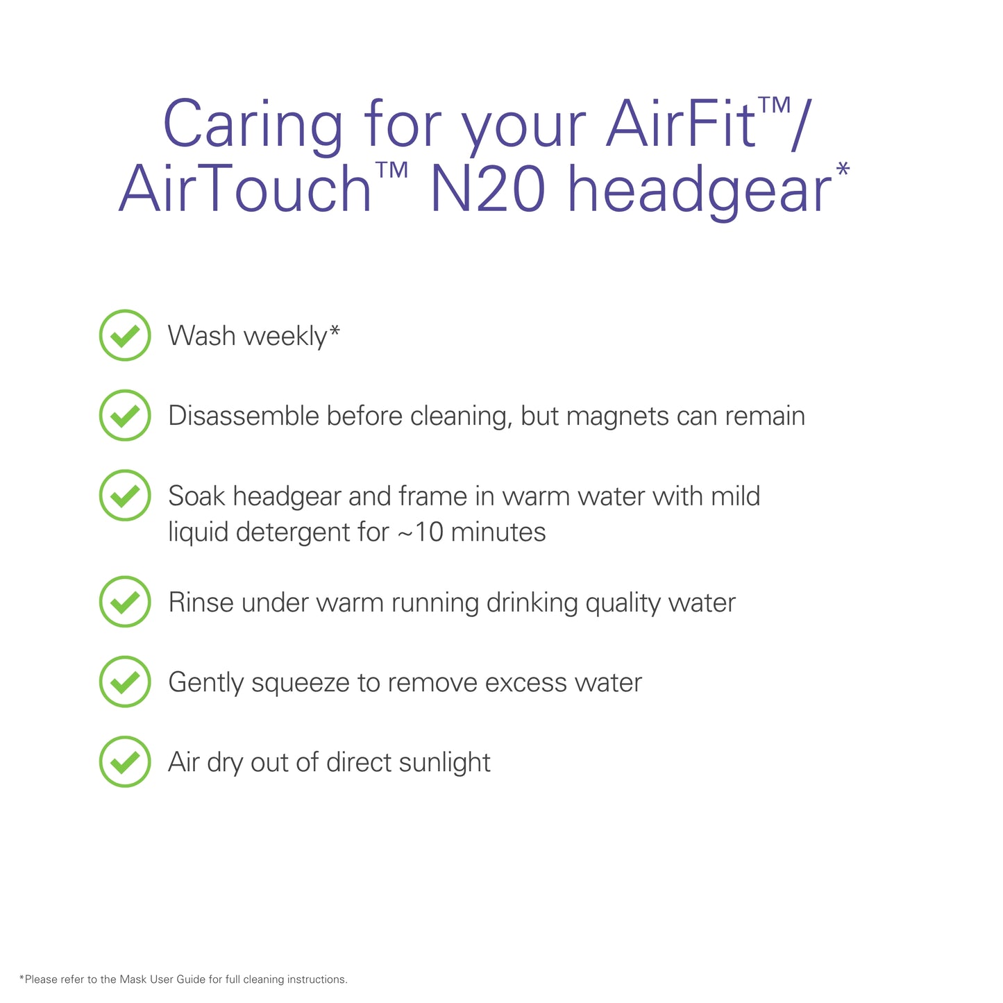 AirFit N20 for Her Replacement Nasal CPAP Mask Headgear