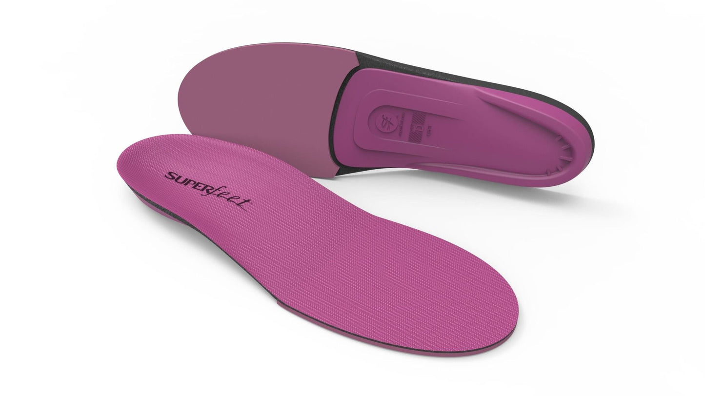 Superfeet BERRY Comfort, High Arch Anti-Fatigue Forefoot Inserts for Orthotic Support, Womens, Berry, 10.5-12 Women