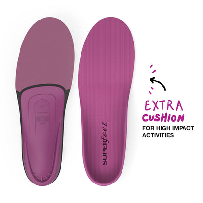 Superfeet BERRY Comfort, High Arch Anti-Fatigue Forefoot Inserts for Orthotic Support, Womens, Berry, 10.5-12 Women