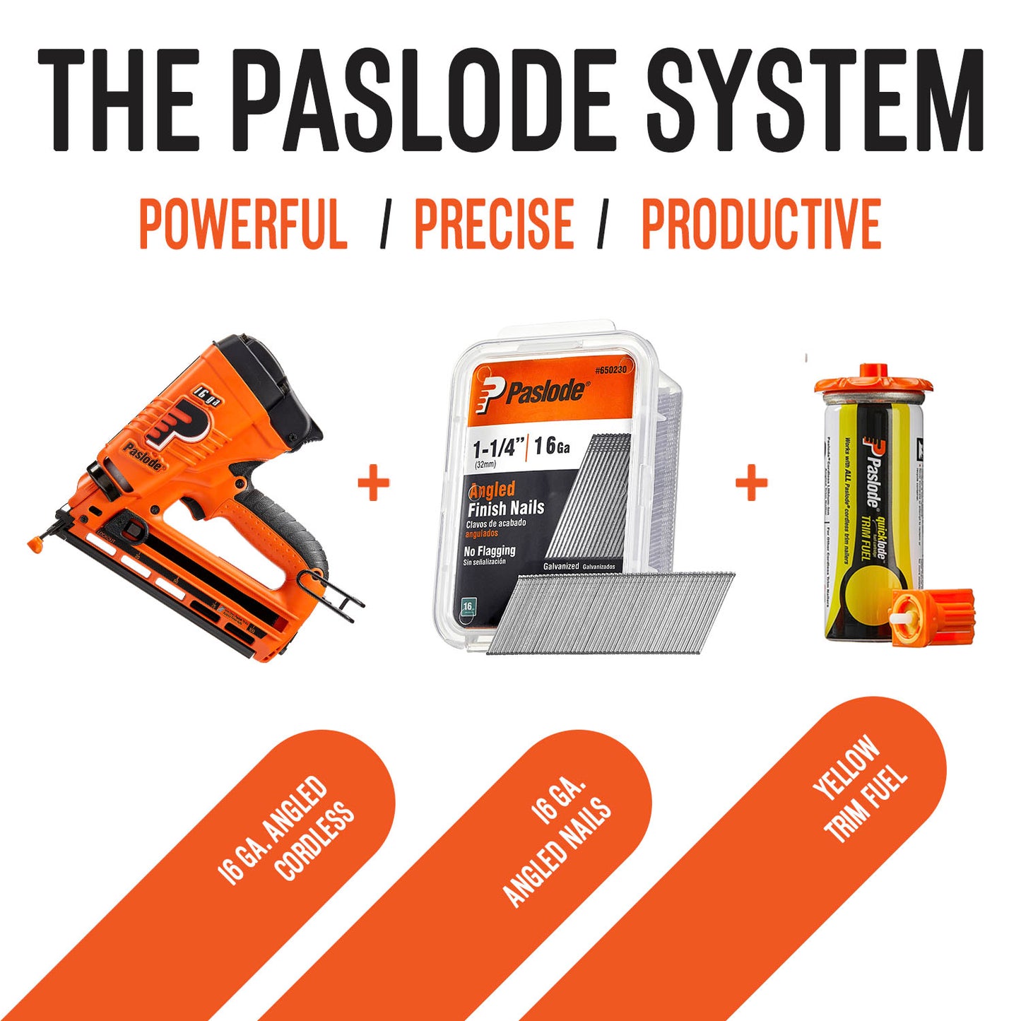 Paslode, Finishing Nail, 650230, 20 Degree Angled Galvanized, 16 Gauge, 2,000 per Box, 1 1/4 inch