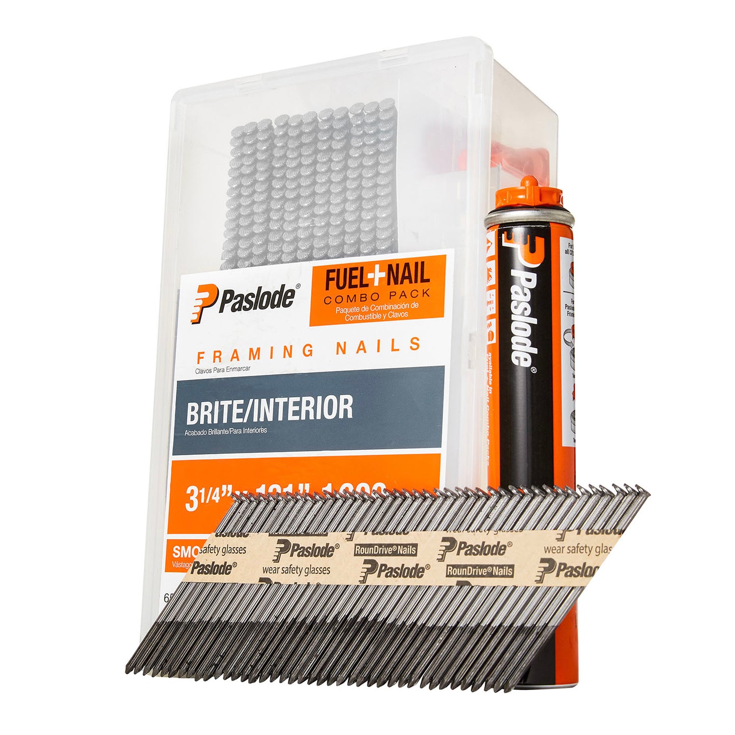 Paslode, Framing Nails and Fuel Pack, 650535, 3 1/4 inch x .131 Gauge, Smooth Brite, 1 Fuel Cell and 1,000 Nails