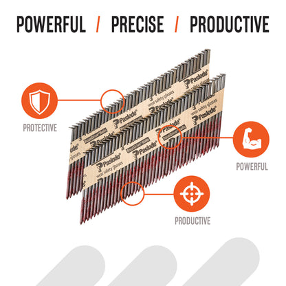 Paslode, Framing Nails, 650836, 30 Degree RounDrive Brite, 3 inch x .120 Gauge, Smooth, 2,500 per Box