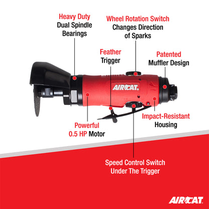 AirCat 6520 Composite Reversible Cut-off Tool, Small, Red/Black