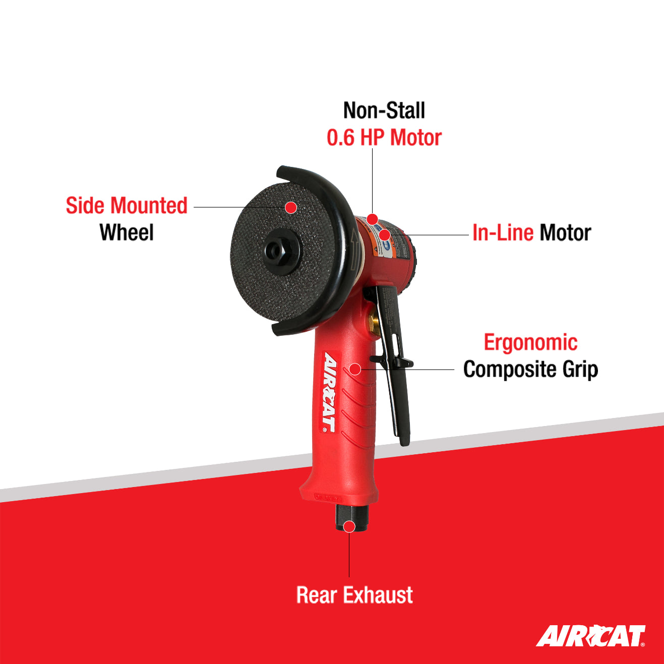 AIRCAT 6525-A: .6 H 3-Inch In-Line Cut-Off Tool 18,000 RPM