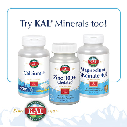 KAL Pantothenic Acid Sustained Release 1000mg | For Energy Storage & Release | Supports Metabolism of Carbs, Fats & Proteins | Vegetarian | 100ct