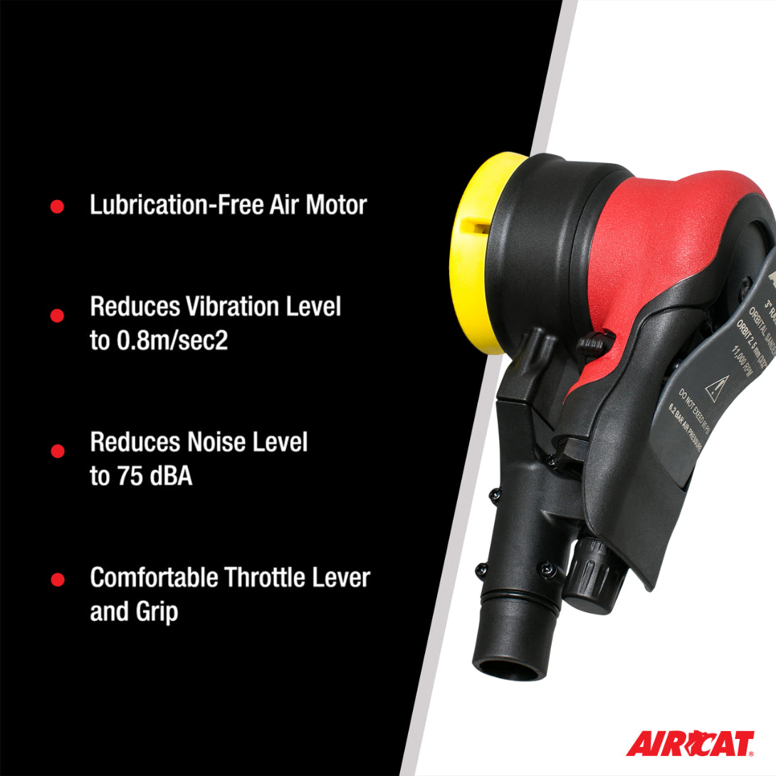 AirCAT 6700-3-336CV 3" Central Vacuum Palm Sander 3/16" Orbit