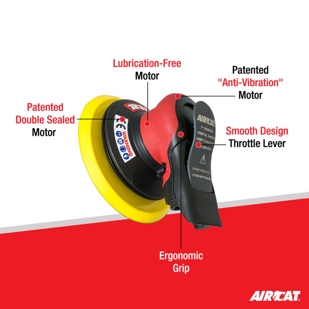 AIRCAT 6700-5-336: Non Vac Orbital Palm Sander 11,000 RPM