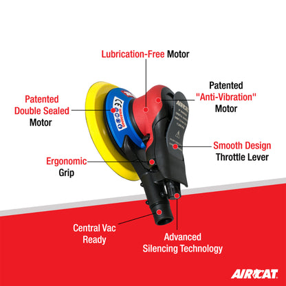 AIRCAT 6700-6-332CV: Orbital Palm Sander Central Vacuum 11,000 RPM