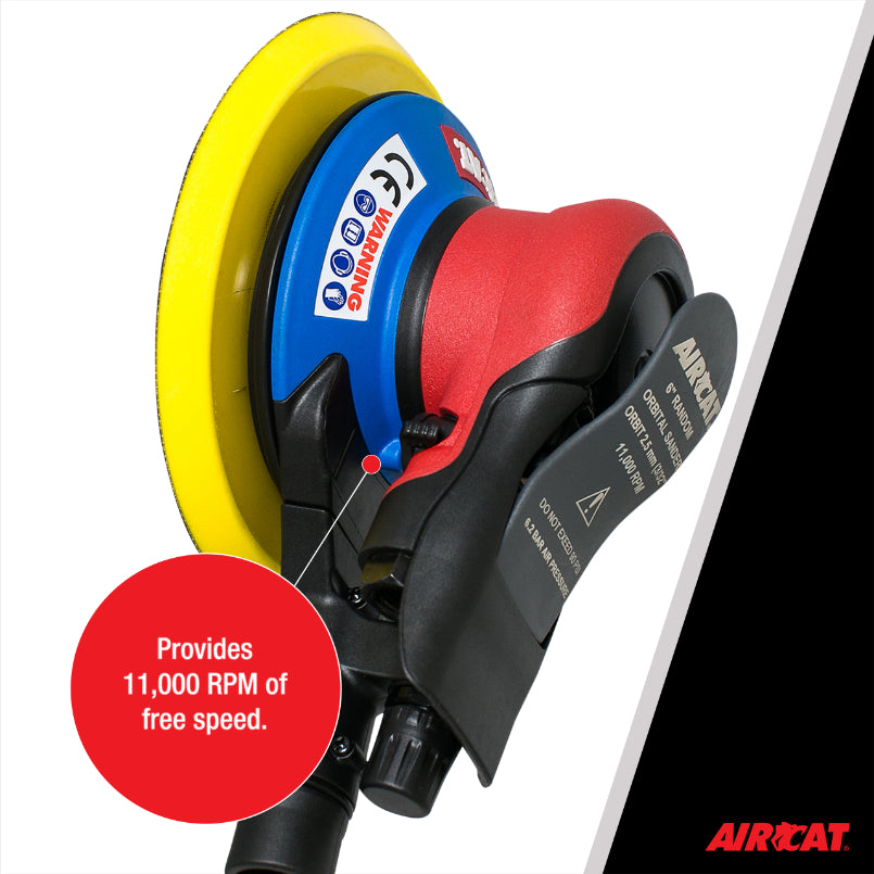 AIRCAT 6700-6-332CV: Orbital Palm Sander Central Vacuum 11,000 RPM