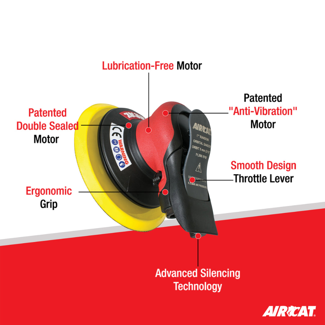 AIRCAT 6700-6-336 6"" Non Vac Orbital Palm Sander