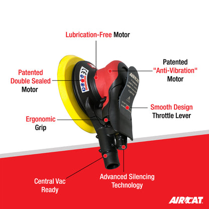 AIRCAT 6700-6-336CV: Central Vacuum Orbital Palm Sander 11,000 RPM