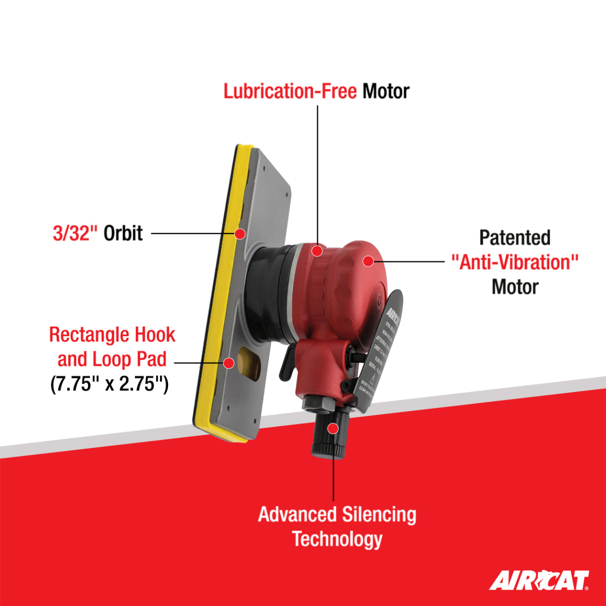 AirCAT 6700-JBS-332 Jitterbug Sander (7.75"" x 2.75"")