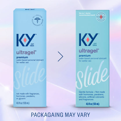 K-Y Ultragel Lube, Personal Lubricant, New Water-Based Formula, Safe for Anal Sex, Safe to Use with Latex Condoms, for Men, Women and Couples, Body Friendly 4.5 FL OZ (Pack of 6)