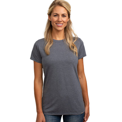 Cariloha Women's Bamboo Crew Tee - Plain, Soft Moisture Wicking T Shirt - XX-Large - Navy Heather