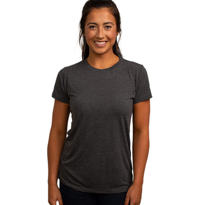 Cariloha Women's Bamboo Crew Tee - Plain, Soft Moisture Wicking T Shirt - XX-Large - Charcoal Heather