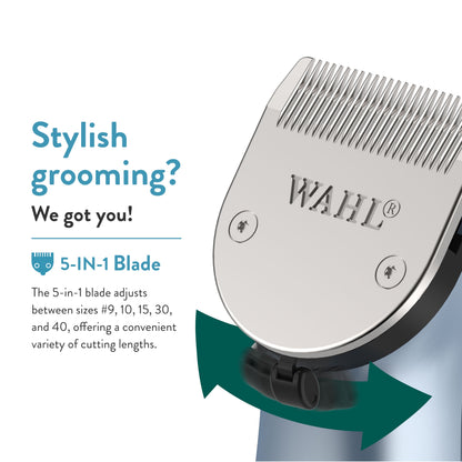 WAHL Professional Animal SmartCut Cordless Clipper Kit for Pet, Dog, and Cat Grooming, Blue (70006)