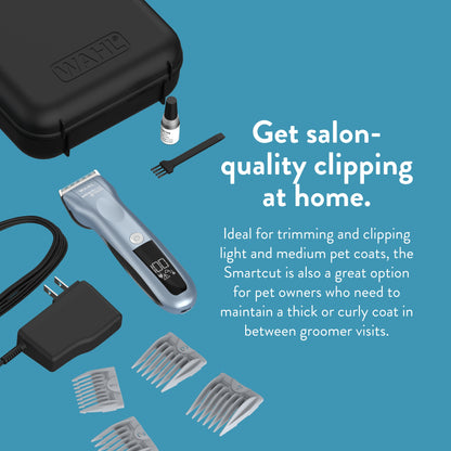 WAHL Professional Animal SmartCut Cordless Clipper Kit for Pet, Dog, and Cat Grooming, Blue (70006)