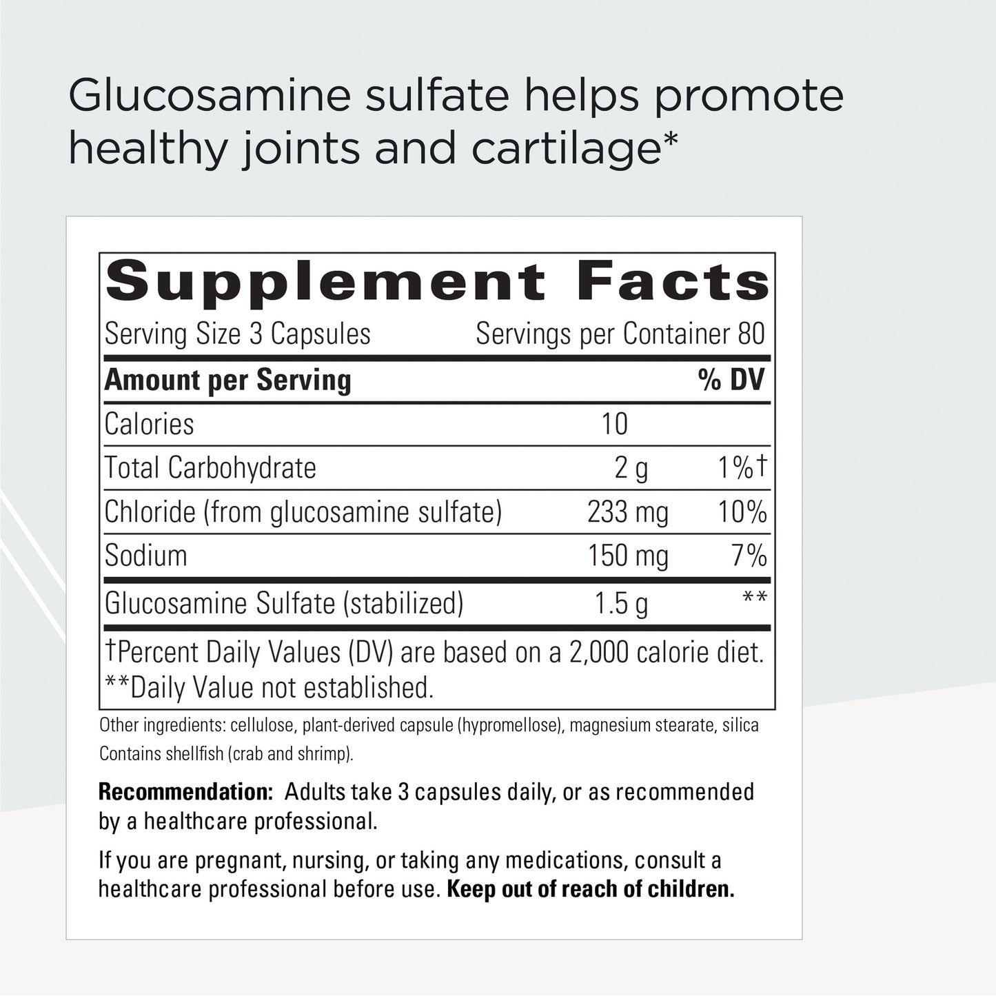 Integrative Therapeutics Glucosamine Sulfate - Supplement to Help Promote Healthy Joints* - for Women and Men - Gluten Free - Dairy Free - 240 Capsules