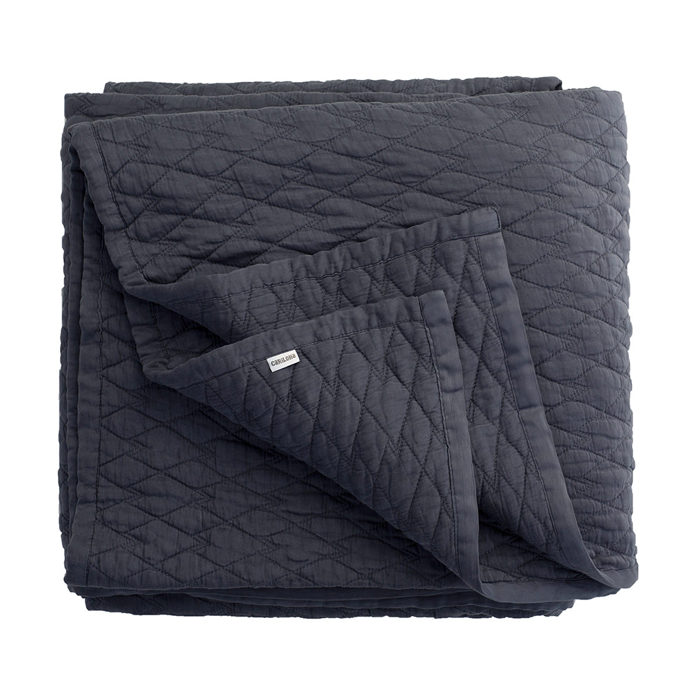 Cariloha Diamond Stitch Bamboo Quilt - Warm Blanket for King Bed - Blue Lagoon - King, 90" x 94"