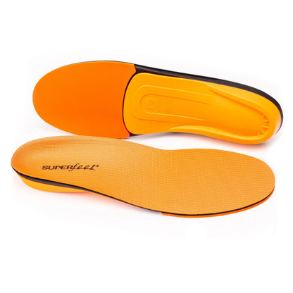 Superfeet ORANGE High Arch Support and Forefoot Cushion Orthotic Shoe Inserts for Anti-fatigue Insole, Unisex, Orange, 7.5-9 Men / 8.5-10 Women