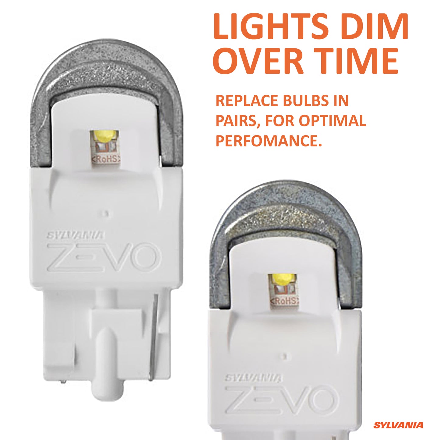 SYLVANIA ZEVO 7440 T20 White LED Bulb, (Contains 2 Bulbs)