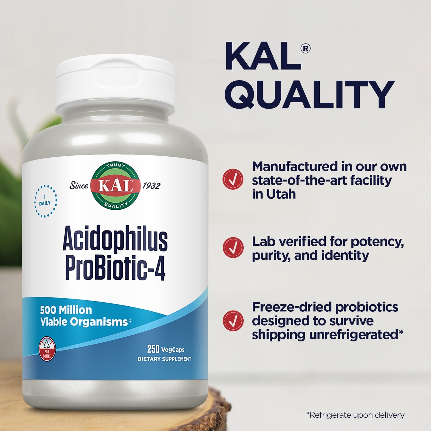 KAL Acidophilus Probiotic, 250 Count (Pack of 1)