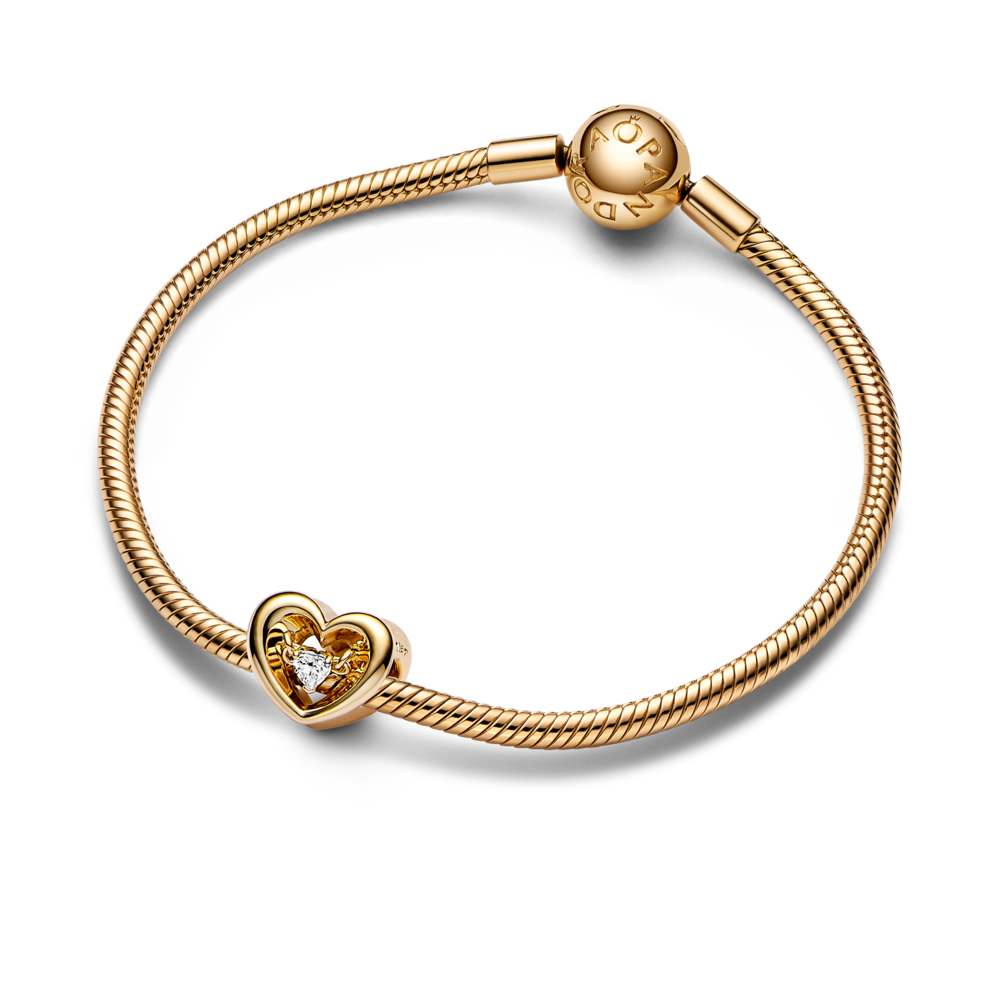 Pandora Radiant Heart & Floating Stone Charm,with Gift Box