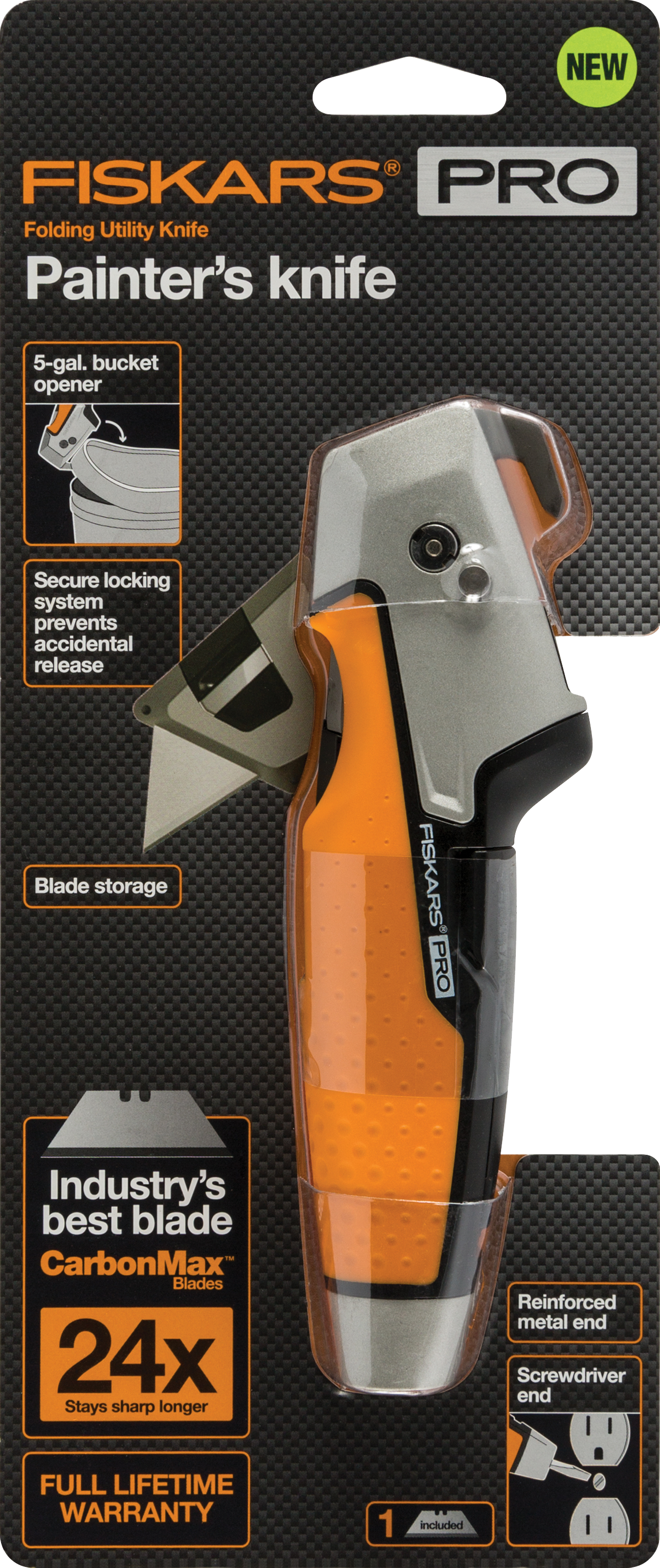 Fiskars Pro 770050-1001 Utility Knife Painters, Orange/Black