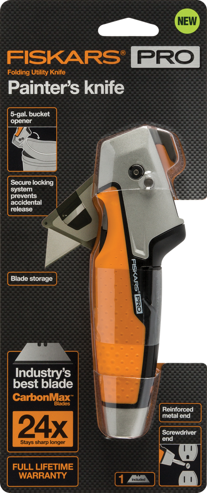 Fiskars Pro 770050-1001 Utility Knife Painters, Orange/Black