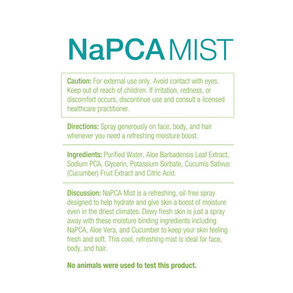 Life-flo NaPCA Mist | Hydrating Spray for Face, Body and Hair | With Aloe and Sodium PCA for Softer, Fresher Skin | 8oz