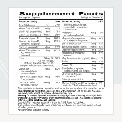 Integrative Therapeutics Osteoprime Forte - Bone Health Support* - with 5 Types of Calcium - Dietary Supplement with Vitamin C & B12, Magnesium, & Zinc - Gluten Free - Dairy Free - 120 Capsules