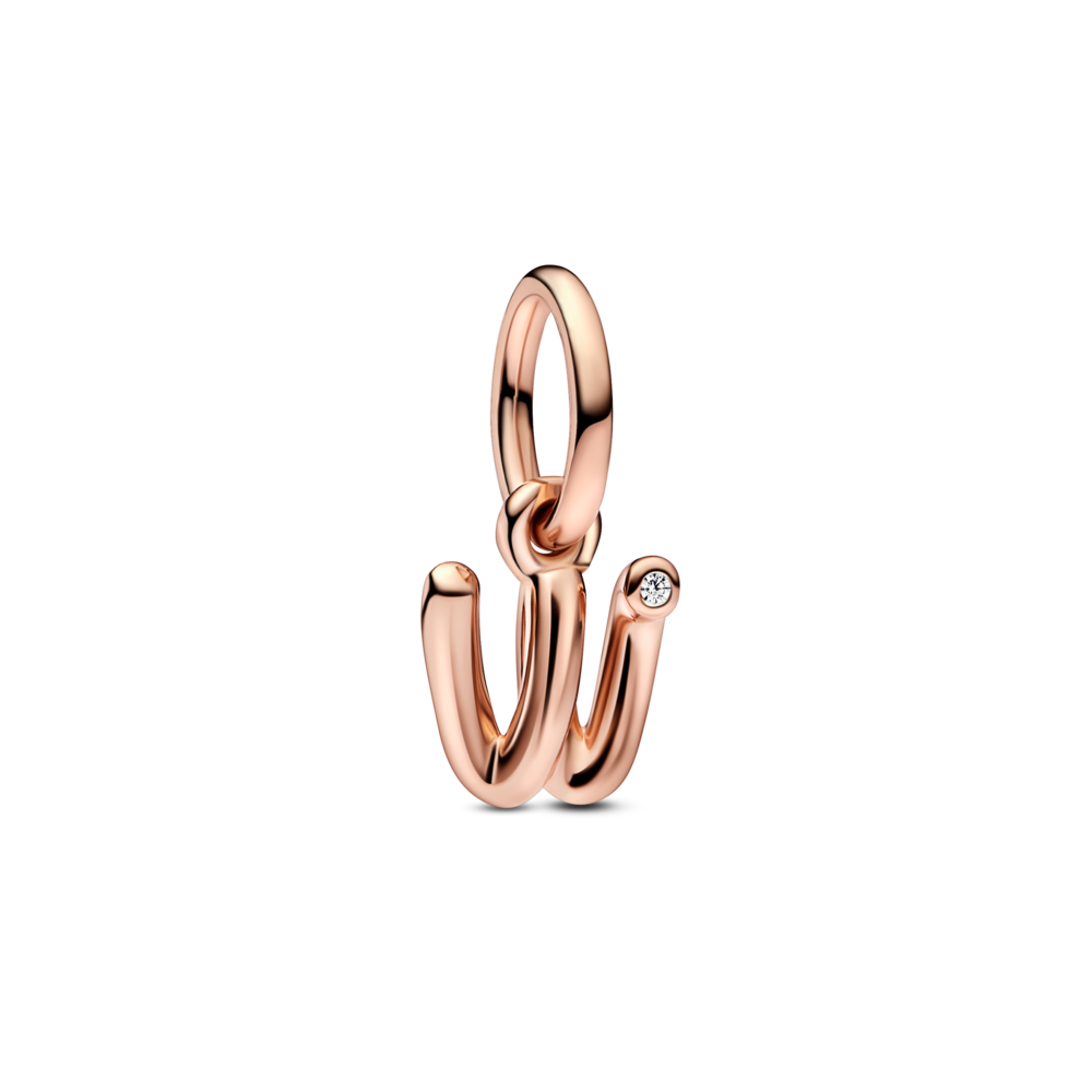 Pandora Letter w Script Alphabet Dangle Charm,with Gift Box