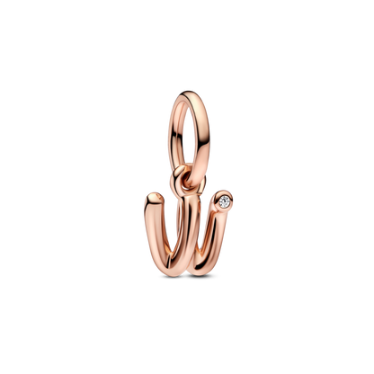 Pandora Letter w Script Alphabet Dangle Charm,with Gift Box