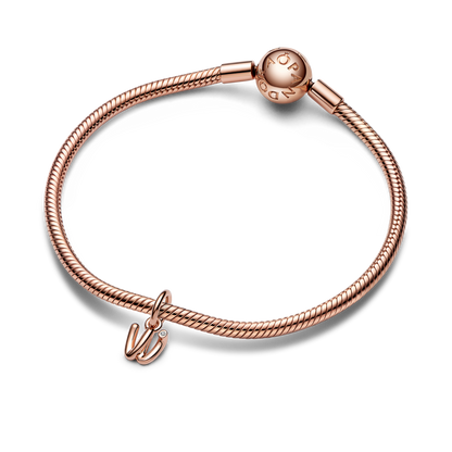 Pandora Letter w Script Alphabet Dangle Charm,with Gift Box