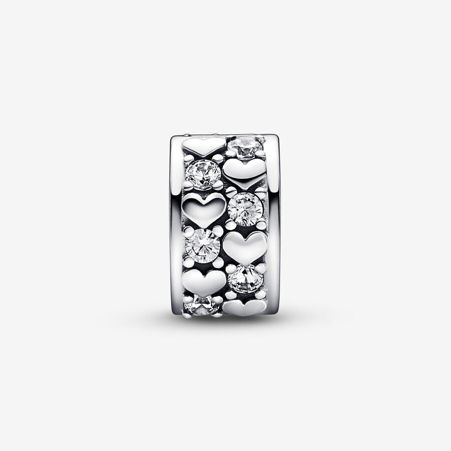 PANDORA Infinite Hearts Sparkling Clip Charm, With Gift Box