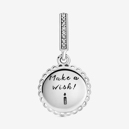 PANDORA Jewelry Pink Birthday Cake Dangle Charm - Necklace or Bracelet Charm for Women - Sterling Silver with Cubic Zirconia and Pink Enamel, With Gift Box