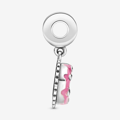 PANDORA Jewelry Pink Birthday Cake Dangle Charm - Necklace or Bracelet Charm for Women - Sterling Silver with Cubic Zirconia and Pink Enamel, With Gift Box