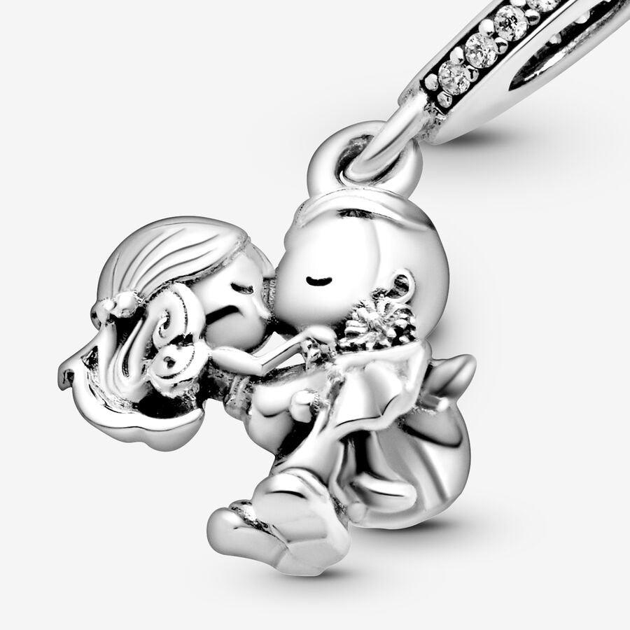 PANDORA Jewelry Married Couple Dangle Charm - Bracelet or Necklace Charm for Women - Sterling Silver with Cubic Zirconia, With Gift Box
