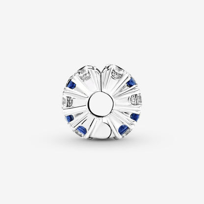 PANDORA Jewelry Clear & Blue Sparkling Clip Charm - Necklace or Bracelet Charm for Women - Sterling Silver with Cubic Zirconia and Blue Stones, With Gift Box