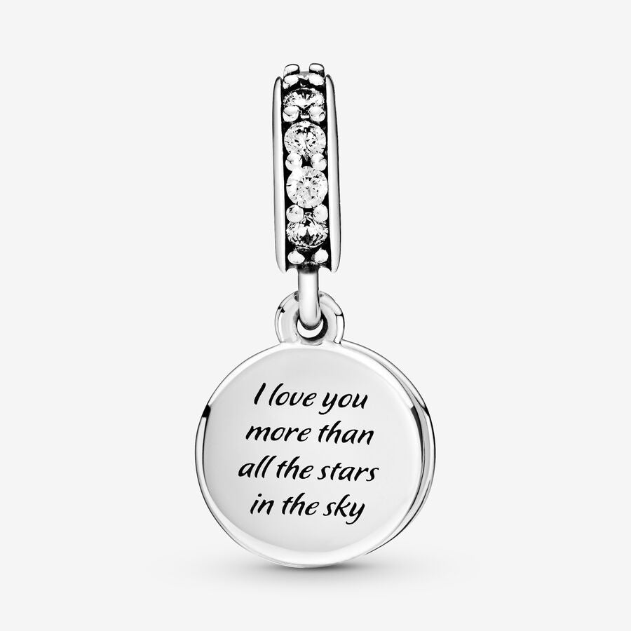 PANDORA Blue Night Sky Crescent Moon & Stars Dangle Charm, 799216C01, With Gift Box