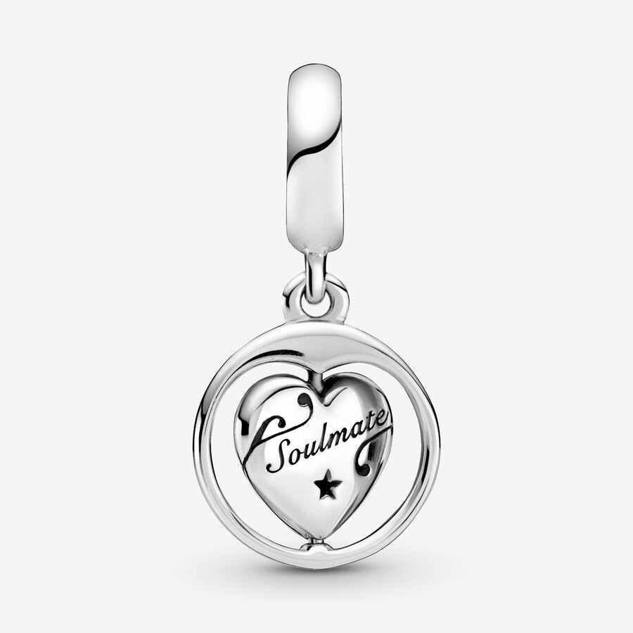 PANDORA Jewelry Spinning Forever & Always Soulmate Dangle Charm - Necklace or Bracelet Charm for Women - Sterling Silver with Cubic Zirconia, With Gift Box