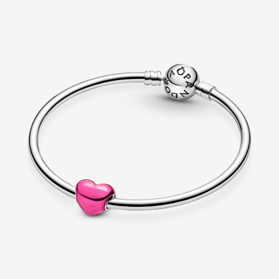 PANDORA Heart Sterling Silver Charm With Transparent, With Gift Box